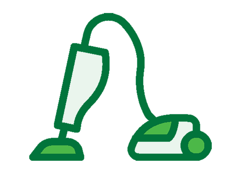 Graphic of a canister vacuum cleaner.