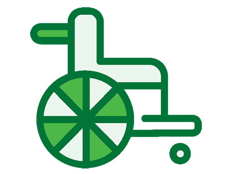 Graphic of a wheelchair.